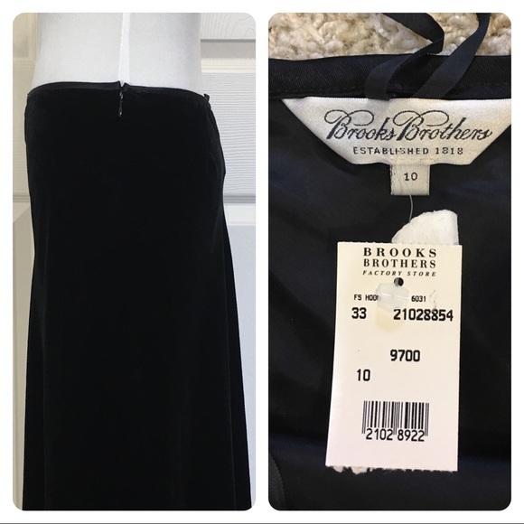 NWT! Velvet! Brooks Brothers black velvet skirt - Picture 5 of 5